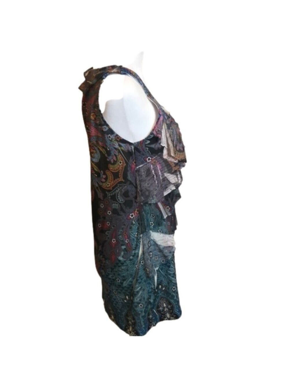 J.T.B. Fun Ruffled Colorful Tank Top Size Small - Picture 5 of 7